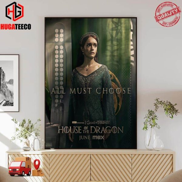 House Of The Dragon Princess Queen Alicent Hightower Team Green All Most Choice Game Of Thrones On HBO Original Poster Canvas