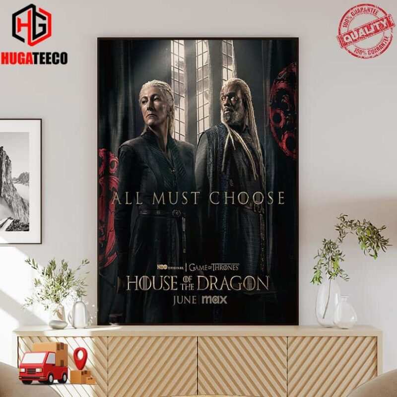 House Of The Dragon Princess Rhaenys Targaryen And Lord Corlys Velaryon Team Black All Most Choice Game Of Thrones On HBO Original Poster Canvas