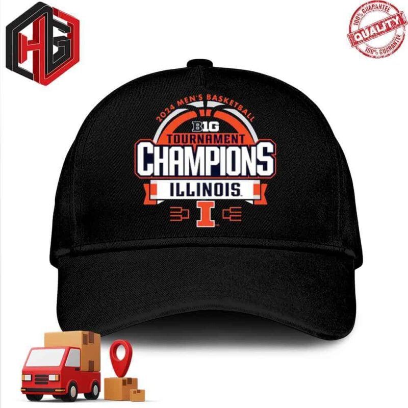 Illinois Fighting Illini 2024 Big Ten Men’s Basketball Conference Tournament Champions Hat-Cap