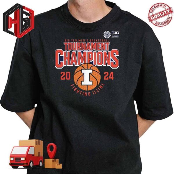 Illinois Fighting Illini 2024 Big Ten Men’s Basketball Conference Tournament Champions T-Shirt