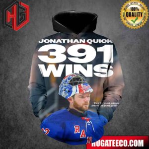 Jonathan Quick New York Rangers Reaches 391 Wins Tied For Most Among American-born Goalies 3D T-Shirt