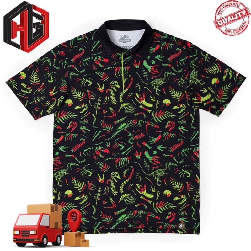 Jurassic Park Fossil Records Summer Fashion Summer Polo Shirt