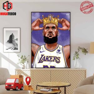 King James LeBron James 40King 40000 Points Los Angeles Lakers NBA Nike Home Decor Poster Canvas