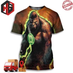Kong As A Green Lantern On The Cover Of The Final Issue For Justice League Vs Godzilla X Kong 3D T-Shirt