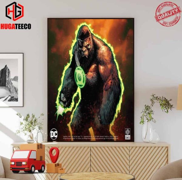 Kong As A Green Lantern On The Cover Of The Final Issue For Justice League Vs Godzilla X Kong Poster Canvas