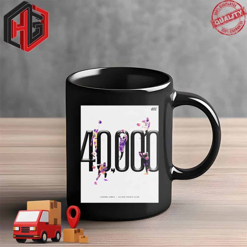 LeBron James Founding Member Of The 40K Points Club Los Angeles Lakers NBA Ceramic Mug Fan Gifts