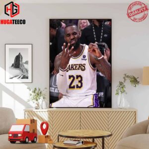 LeBron James Hand Sign 40K Career Points Los Angeles Lakers NBA Poster Canvas