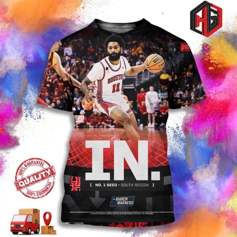 Let’s dance Houston Men’s Hoops In No 1 Seed South Region NCAA March Madness Merchandise 3D T-Shirt