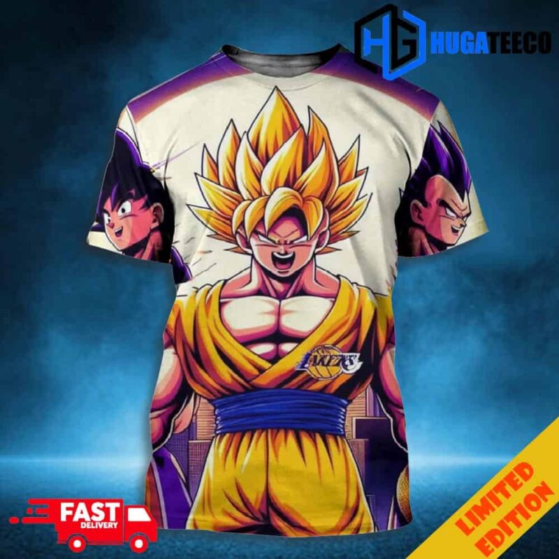 Los Angeles Lakers Dragon Ball Goku And Vegeta Super Saiyan Form Akira Toriyama 3D T-Shirt