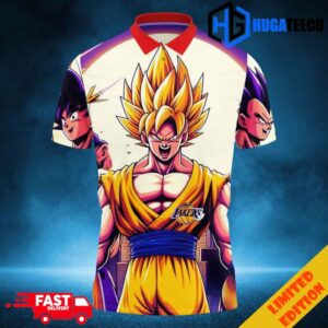 Los Angeles Lakers Dragon Ball Goku And Vegeta Super Saiyan Form Akira Toriyama All Over Print Polo Shirt