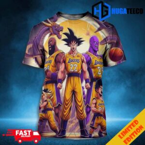 Los Angeles Lakers Lebron James Dragon Ball Goku Form Akira Toriyama 3D T-Shirt
