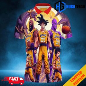 Los Angeles Lakers Lebron James Dragon Ball Goku Form Akira Toriyama All Over Print Polo Shirt