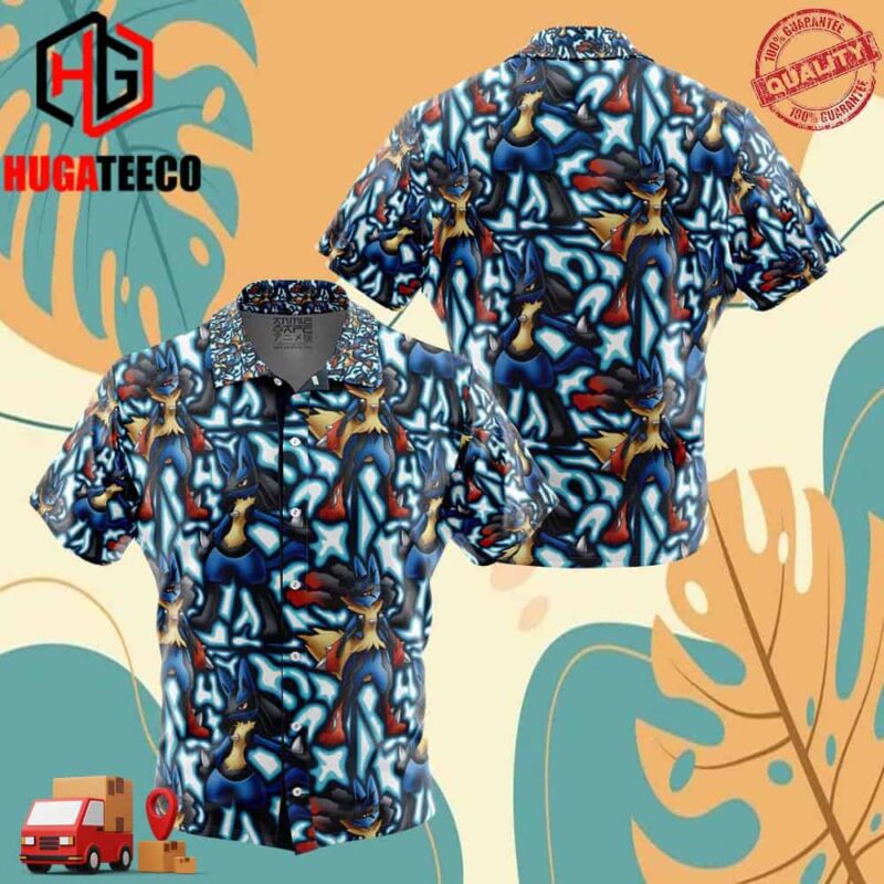 Lucario x Mega Lucario Pokemon Hawaiian Shirt For Men And Women Summer Collections