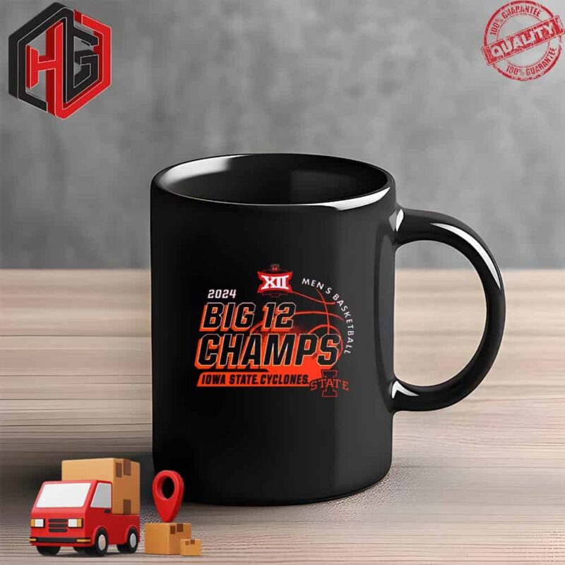 Men’s Blue 84 Cardinal Iowa State Cyclones 2024 Big 12 Men’s Basketball Conference Tournament Champions Locker Room T-Shirt Ceramic Mug