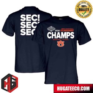 Men’s Blue 84 Navy Auburn Tigers 2024 SEC Men’s Basketball Conference Tournament Champions Locker Room Unisex T-Shirt