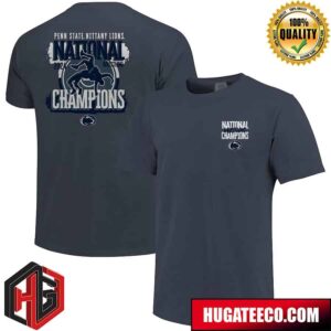 Men’s Denim Penn State Nittany Lions 2024 NCAA Wrestling National Champions Comfort Colors Unisex Two SidesT-Shirt