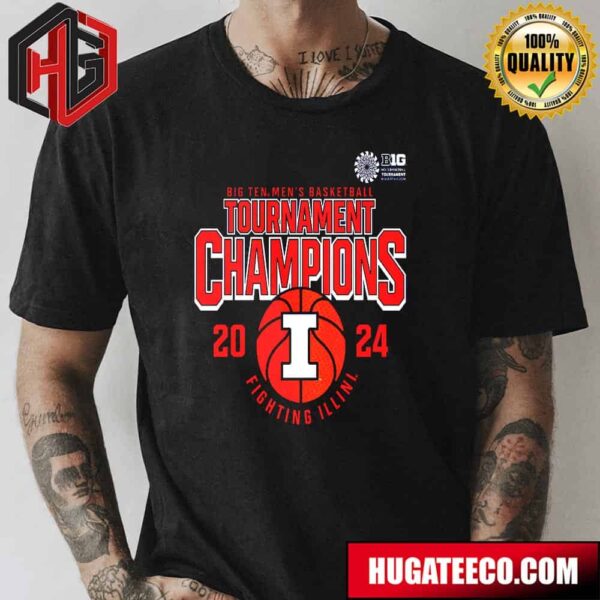 Men’s Fanatics Branded Navy Illinois Fighting Illini 2024 Big Ten Men’s Basketball Conference Tournament Champions T-Shirt