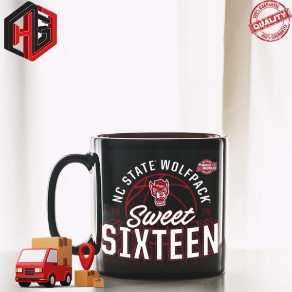 NC State Wolfpack 2024 NCAA Men’s Basketball Tournament March Madness Sweet Sixteen Defensive Stance Ceramic Mug Merchandise T-Shirt Hoodie Poster