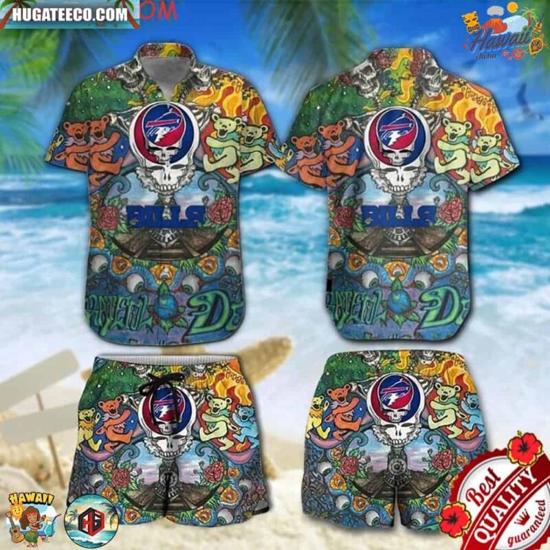 NFL Buffalo Bills Grateful Dead Bears Hawaiian Shirt And Shorts