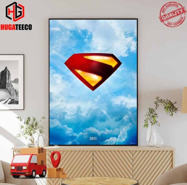 New Teaser Poster With The New Logo For Superman 2025 Film Superman Legacy By James Gunn Poster Canvas