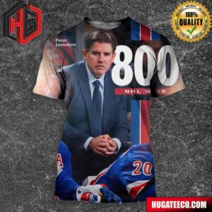 New York Rangers Coach Peter Laviolette With 800 Wins 3D T-Shirt