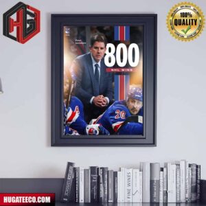 New York Rangers Coach Peter Laviolette With 800 Wins Poster Canvas
