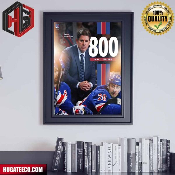 New York Rangers Coach Peter Laviolette With 800 Wins Poster Canvas