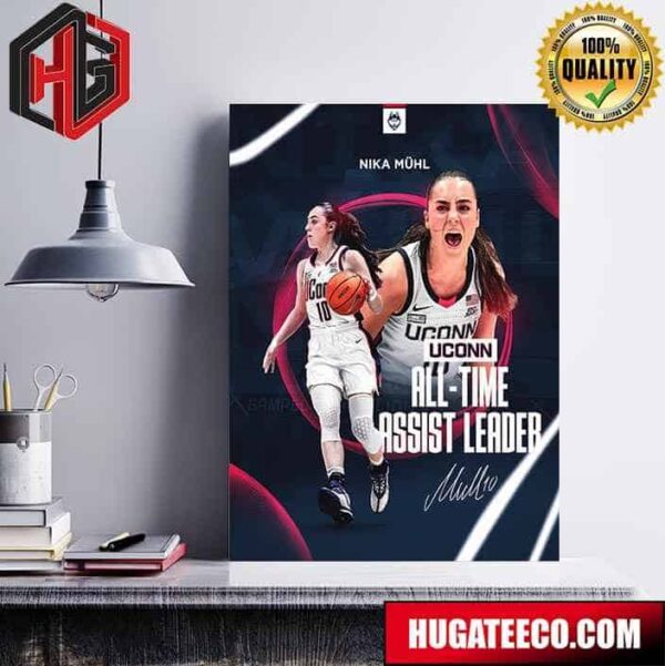 Nika Muhl Is Uconn’s All-Time Assist Leader Poster Canvas