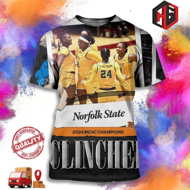 Norfolk State Spartans Defeats Howard To Win The 2024 MEAC Champions NCAA March Madness Merchandise 3D T-Shirt