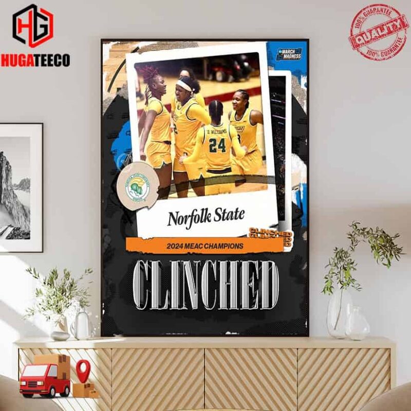 Norfolk State Spartans Defeats Howard To Win The 2024 MEAC Champions NCAA March Madness Poster Canvas