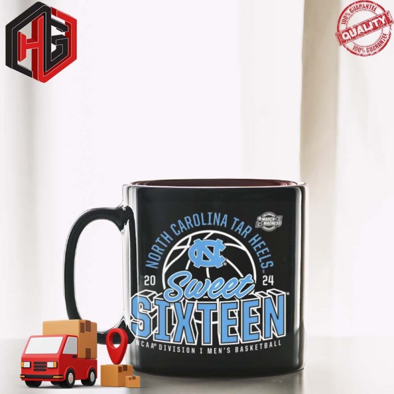 North Carolina Tar Heels 2024 NCAA Men’s Basketball Tournament March Madness Sweet Sixteen Defensive Stance Ceramic Mug Merchandise T-Shirt Hoodie Poster