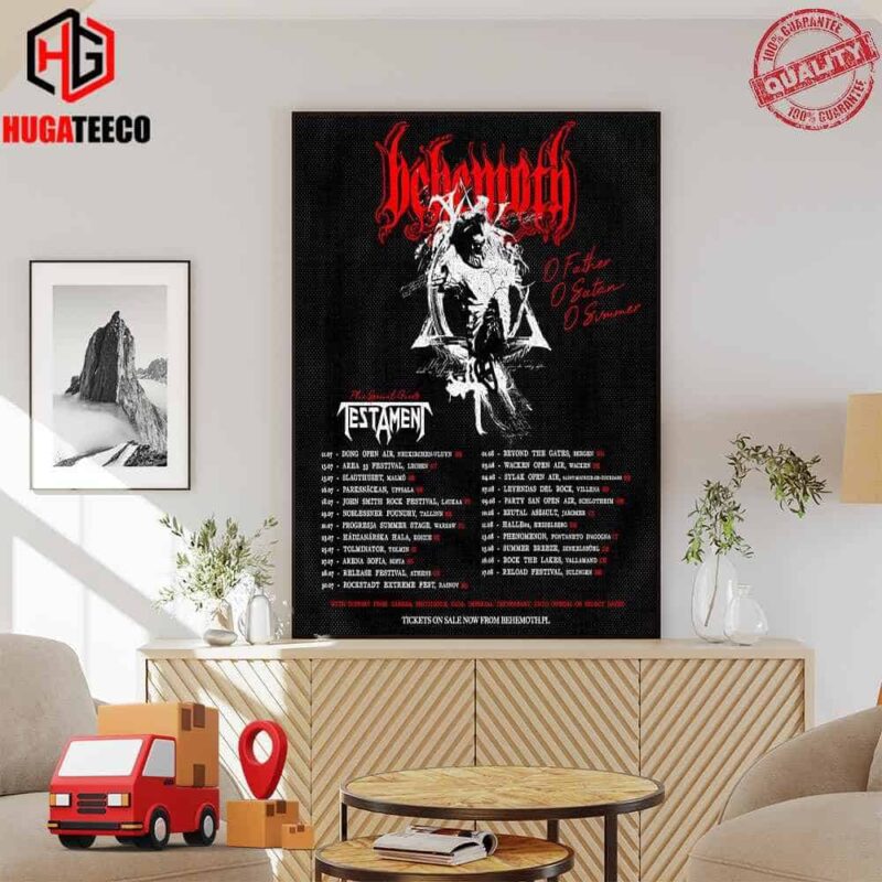 O Father O Satan O Summer Behemoth And Testament Summer Tour 2024 At Tallinn Poster Canvas
