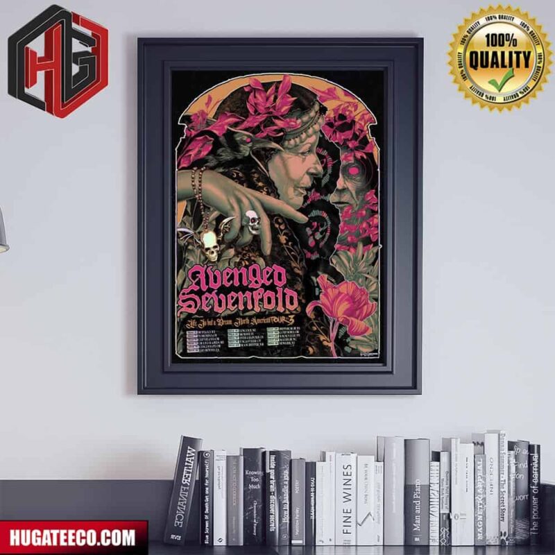 Official Avenged Sevenfold Life Is But a Dream North American Tour Part 3 Schedule Lists 2024 Home Decor Poster Canvas