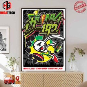 Official Blink-182 Poster For Mar 12 Show At Estadio San Marcos In Lima Peru Poster Canvas