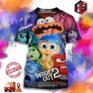 Official Poster For Inside Out 2 Releasing In Theaters On June 14 3D T-Shirt