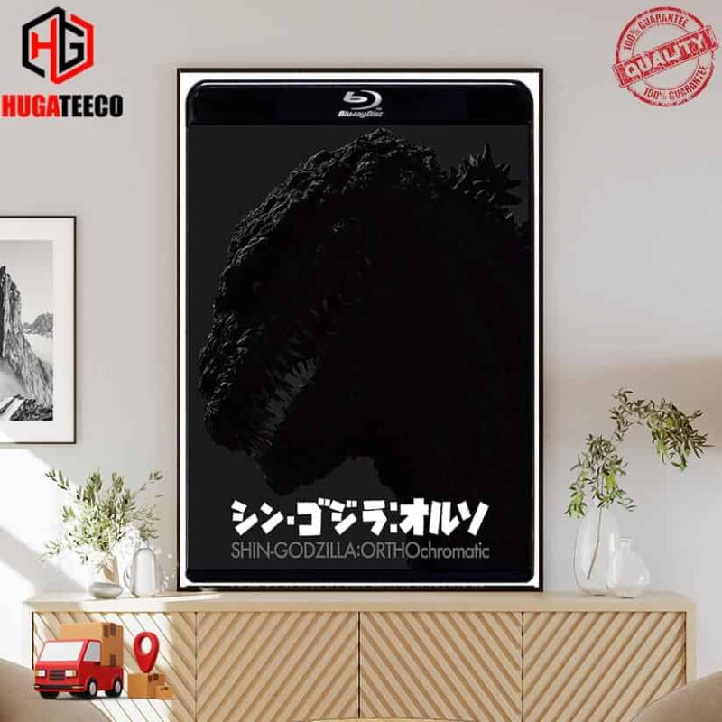 Official Poster For The Black And White Version Of Shin Godzilla ORTHOchromatic Home Decor Poster Canvas