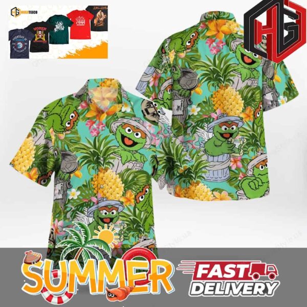 Oscar The Grouch Muppets Tropical Summer Hawaiian Shirt And Beach Short