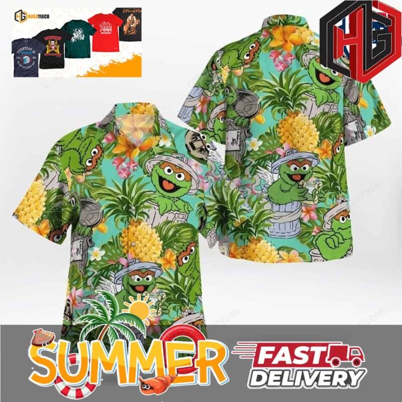 Oscar The Grouch The Muppets Summer Hawaiian Shirt And Beach Short