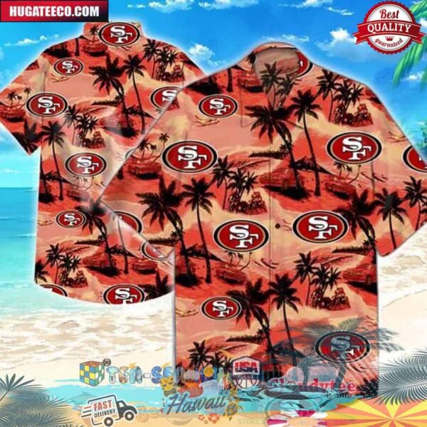 San Francisco 49ers NFL Palm Tree Car Hawaiian Shirt