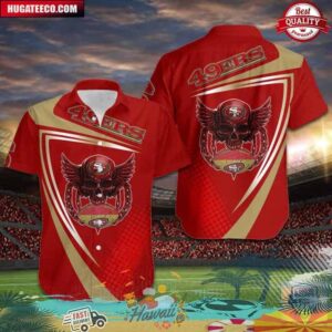San Francisco 49ers NFL Skull Sporty Hawaiian Shirt
