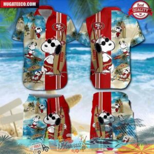 San Francisco 49ers Snoopy Surfing Hawaiian Shirt