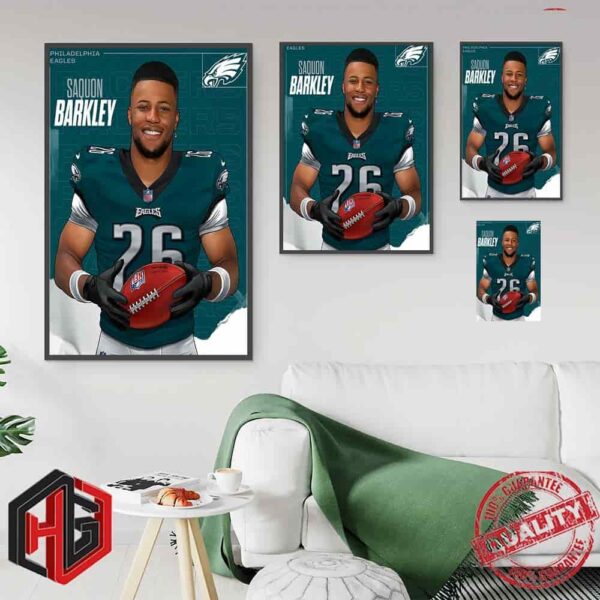 Saquon Barkley Is leaving The New York Giants And Transferred To Philadelphia Eagle NFL Poster Canvas