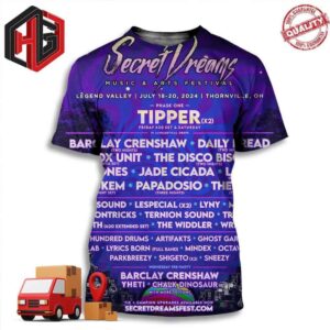 Secret Dreams Music And Art Festival Legend Valley July 18 20 2024 Thornville OH The Disco Biscuits 3D T-Shirt