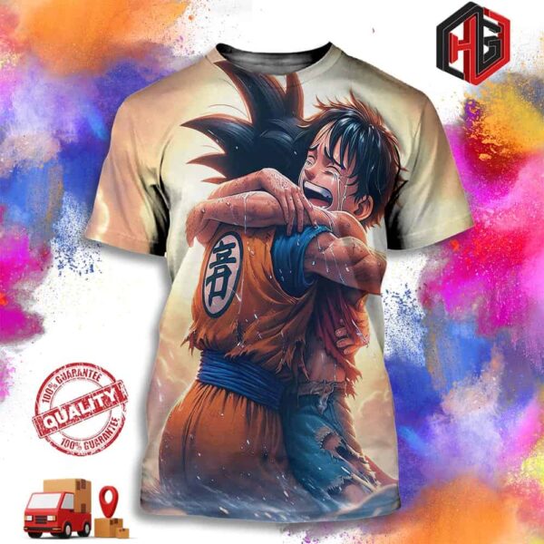 Son Goku Dragon Ball X Luffy One Piece 3D T-Shirt