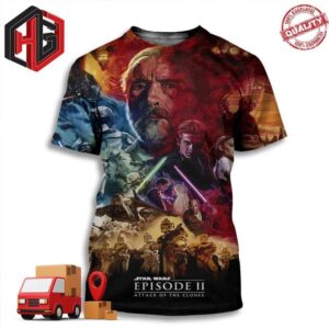 Star Wars Episode II Attack Of The Clones Bottleneck Gallery Limited Merchandise Poster 3D T-Shirt