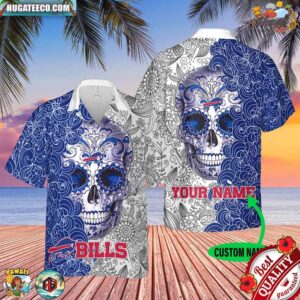 Sugar Skull Buffalo Bills Custom Name Hawaiian Shirt