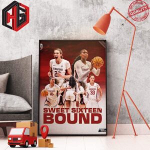 Sweet Sixteen Bound Go Stanford WBB NCAA March Madness 2023-2024 Poster Canvas