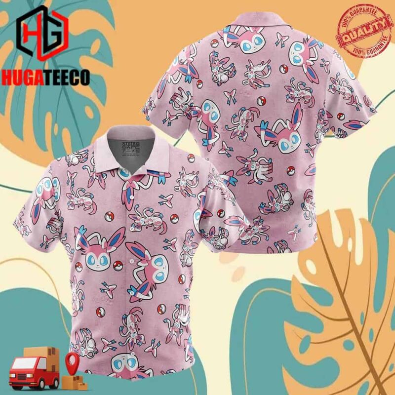 Sylveon Pattern Pokemon Hawaiian Shirt For Men And Women Summer Collections
