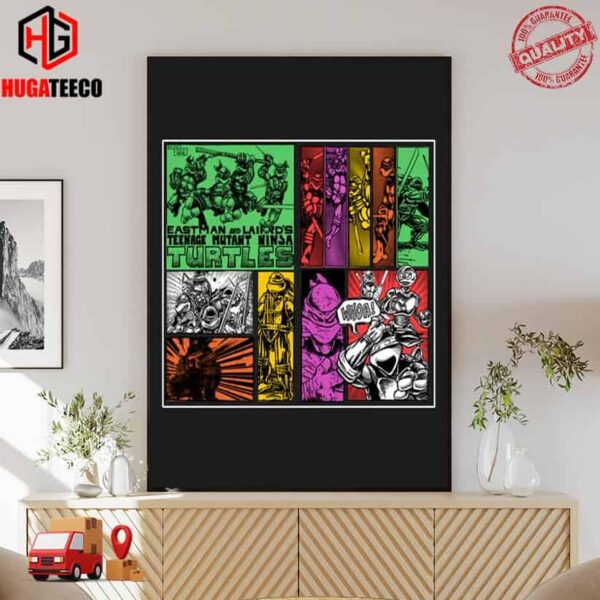 TMNT The Old Turtle Den Comic Origins Black Color Poster Canvas