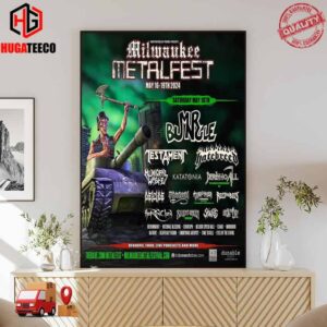 Testament And Special Guests At Milwaukee Metal Fest May 16-19th 2024 Poster Canvas